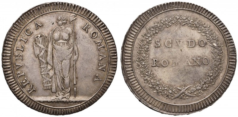 Repubblica Romana (1798-1799) Scudo - Gig. 1 AG (g 26,47) Colpetto al bordo

B...