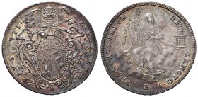 Pio VII (1800-1823) Bologna - Doppio Giulio 1818 A. XVII - Nomisma 41 AG (g 5,22) Bella patina iridescente

SPL+