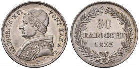 Gregorio XVI (1831-1846) Mezzo scudo 1835 A. V - Nomisma 205 AG (g 13,45)

SPL+/qFDC