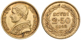 Gregorio XVI (1831-1846) Bologna - 2,50 Scudi 1842 A. XII - Nomisma 177 AU (g 4,31) RR

qSPL