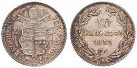 Gregorio XVI (1831-1846) Bologna - 10 Baiocchi 1839 A. IX - Nomisma 245 AG (g 2,68) Colpetto al bordo

qFDC