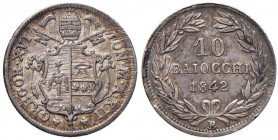 Gregorio XVI (1831-1846) Bologna - 10 Baiocchi 1842 A. XII - Nomisma 250 AG (g 2,67) RR

BB
