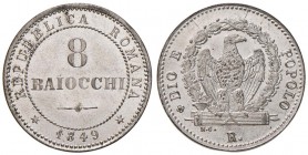 Repubblica romana (1848-1849) 8 Baiocchi 1849 - Nomisma 351 MI (g 4,00) Conservazione eccezionale con i fondi praticamente speculari

FDC