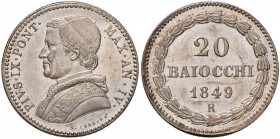 Pio IX (1846-1878) 20 Baiocchi 1849 A. IV - Nomisma 439 AG (g 5,39) RR

FDC