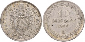 Pio IX (1846-1878) 10 Baiocchi 1860 A. XIV - Nomisma 489 AG (g 2,86)

FDC