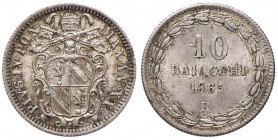 Pio IX (1846-1878) 10 Baiocchi 1865 A. XX - Nomisma 499 AG (g 2,68)

qFDC