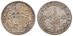 Pio IX (1846-1878) 5 Baiocchi 1855 A. IX - Nomisma 509 AG (g 1,37) RR

qFDC