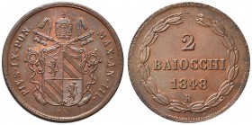 Pio IX (1846-1878) 2 Baiocchi 1848 A. III - Nomisma 550 CU (g 18,69) Zone di rame rosso

FDC