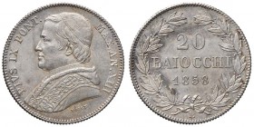 Pio IX (1846-1878) Bologna - 20 Baiocchi 1858 A. XIII - Nomisma 453 AG (g 5,72)

SPL+/FDC