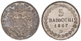 Pio IX (1846-1878) Bologna - 5 Baiocchi 1847 A. I - Nomisma 500 AG (g 1,40)

FDC