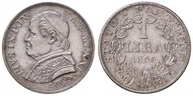 Pio IX (1846-1878) Lira 1866 A. XXI Busto grande - Nomisma 655 AG (g 5,00) 

FDC
