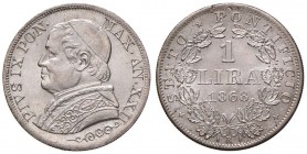 Pio IX (1846-1878) Lira 1868 A. XXII - Nomisma 658 AG (g 5,00) 

 FDC