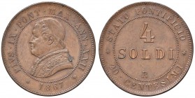 Pio IX (1846-1878) 4 Soldi 1867 A. XXII - Nomisma 676 CU (g 19,86)

FDC