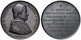 Pio IX (1846-1878) Medaglia 1850 per il ritorno del Papa a Roma - Opus: Girometti - Bart. IV-21 AE (g 101,15 - Ø 57 mm)

FDC