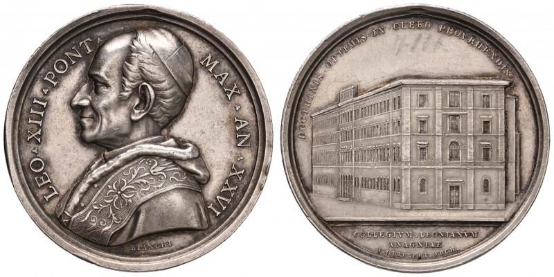 Leone XIII (1878-1903) Medaglia A. XXVI Collegio Leoniano di Anagni - Opus: Bian...