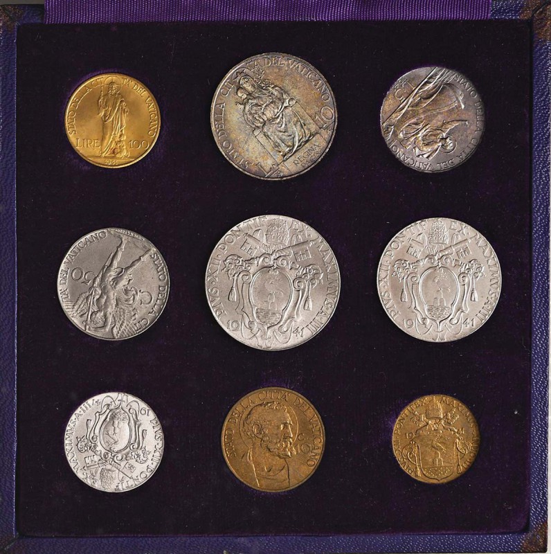 Pio XII (1939-1958) Divisionale 1941 - Nomisma 737 AU, AG, NI, CU RRR Lotto di n...