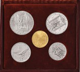 Pio XII (1939-1958) Divisionale 1950 - Nomisma 746 AU, IT Lotto di cinque monete in astuccio con le sole chiavi pontificie

FDC