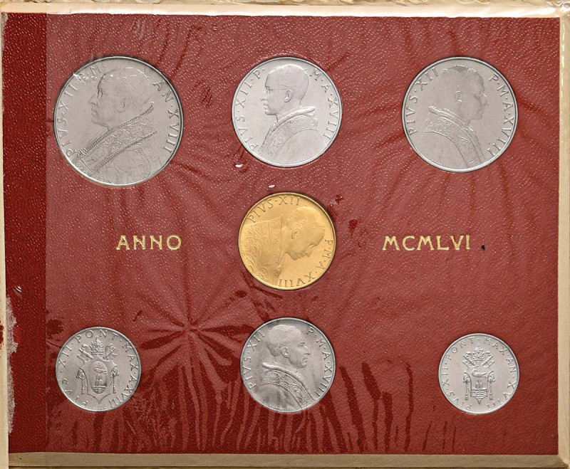 Pio XII (1939-1958) Divisionale 1956 - Nomisma 751 AU, AC, IT RR Lotto di sette ...