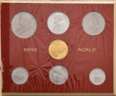 Pio XII (1939-1958) Divisionale 1956 - Nomisma 751 AU, AC, IT RR Lotto di sette monete nel cartoncino originale (macchie sulla copertina e scritte al’...
