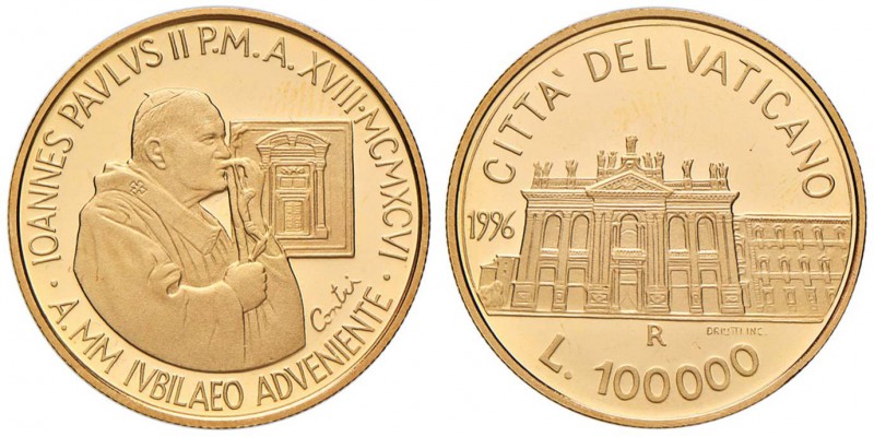 Giovanni Paolo II (1978-2005) 100.000 e 50.000 Lire 1996 - AU (g 15,00 + 7,50) L...