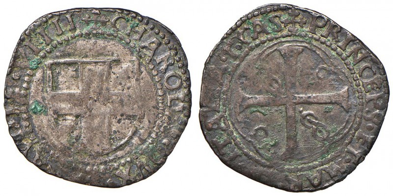 SAVOIA Carlo II (1504-1553) Parpaiola - cfr. MIR 395 MI (g 2,26) RR

BB