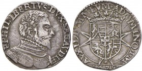 SAVOIA Emanuele Filiberto (1553-1580) Testone 1579 Chambery - MIR 512b; Rav. 12 (questo esemplare illustrato) AG (g 9,34) RRR Graffietti sulla guancia...