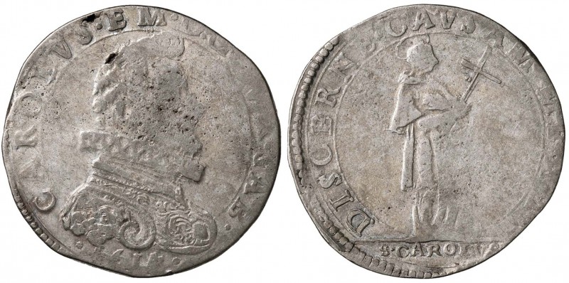 SAVOIA Carlo Emanuele I (1580-1630) 9 Fiorini 1614 - MIR 617a AG (g 22,90) RRR M...