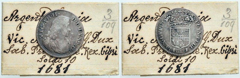 SAVOIA Vittorio Amedeo II (1717-1730) 10 Soldi 1710 - MIR 867a AG (g 3,00) RR Co...