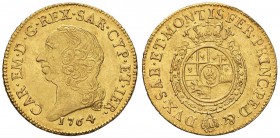 Carlo Emanuele III (1730-1773) Doppia 1764 - Nomisma 120; MIR 943i AU (g 9,59) RR Colpetto al bordo 

SPL+