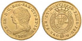 Carlo Emanuele III (1730-1773) Mezza doppia 1766 - Nomisma 140 (indicata R/4); MIR 944j AU (g 4,81) RRRR Conservazione eccezionale

FDC