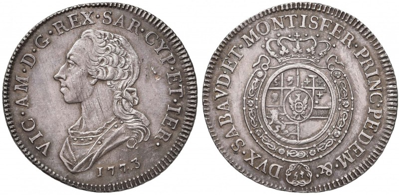 Vittorio Amedeo III (1773-1796) Mezzo scudo 1773 - Nomisma 326; MIR 988a AG (g 1...