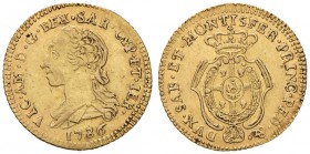 Vittorio Amedeo III (1773-1796) Monetazione per la Sardegna - Doppietta sarda 1786 - Nomisma 436 (indicato R/4); MIR 1001b AU (g 3,26) RRRR Minimo gra...