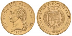Vittorio Emanuele I (1814-1821) 20 Lire 1820 - Nomisma 512 AU R 

qSPL
