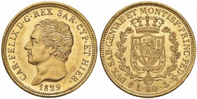 Carlo Felice (1821-1831) 80 Lire 1829 G - Nomisma 531; Pag. 33; Mont. 15 AU Dall’asta Nomisma 54, lotto 2222 con questa nota: minime striature di coni...