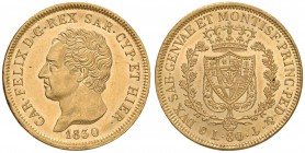 Carlo Felice (1821-1831) 80 Lire 1830 G - Nomisma 532 AU Rosetta su FERT sul bordo e bordo parzialmente senza scritta. Conservazione eccezionale

FD...