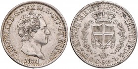Carlo Felice (1821-1831) 50 Centesimi 1831 T (P) - Nomisma 610 AG RR

SPL+