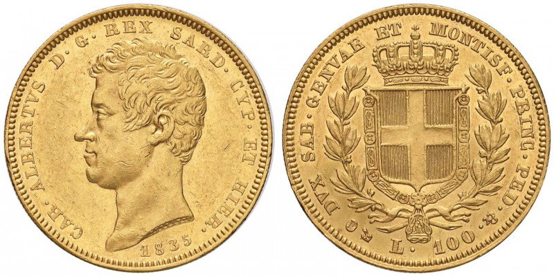 Carlo Alberto (1831-1849) 100 Lire 1835 G - Nomisma 627 AU Minimi graffietti al ...