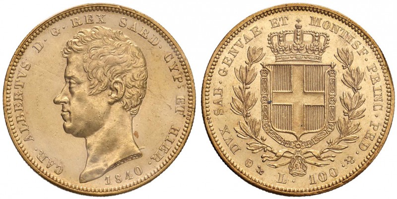 Carlo Alberto (1831-1849) 100 Lire 1840 G - Nomisma 631 AU R Sigillata da Emilio...