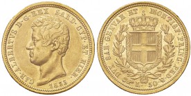 Carlo Alberto (1831-1849) 50 Lire 1833 T - Nomisma 635 AU RR Minimi colpetti al bordo. Sigillato qSPL da Luca Luciani 

qSPL