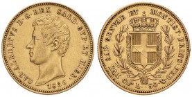 Carlo Alberto (1831-1849) 50 Lire 1836 T - Nomisma 636 AU RR Emissione dichiarata di soli 385 esemplari. Graffio e modesti depositi al R/, colpetto al...