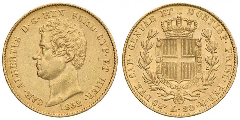 Carlo Alberto (1831-1849) 20 Lire 1832 T FERT - Nomisma 642 AU R Conservazione i...