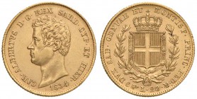 Carlo Alberto (1831-1849) 20 Lire 1834 T - Nomisma 645 AU Graffietto sulla guancia al D/ 

SPL/SPL+