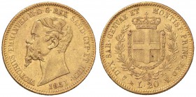 Vittorio Emanuele II (1849-1861) 20 Lire 1851 G senza la F dell’incisore - Gig. pag. 74 in nota AU 

SPL