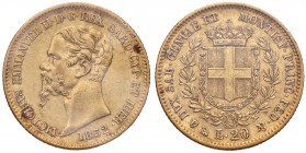 Vittorio Emanuele II (1849-1861) 20 Lire 1852 G con puntino al posto della F dell’incisore - Nomisma 745a; Gig. pag. 74 in nota AU RRR

qSPL