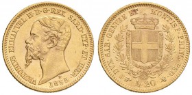 Vittorio Emanuele II (1849-1861) 20 Lire 1855 T H - Nomisma 751 AU Di grande qualità per questa tipologia di moneta

qFDC/FDC