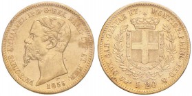 Vittorio Emanuele II (1849-1861) 20 Lire 1856 T - Nomisma 753 AU RRR Sigillato BB/SPL da Davide Mauri. Minimo graffietto sul collo al D/

BB/SPL