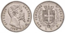 Vittorio Emanuele II re eletto (1859-1861) Lira 1859 B - Nomisma 829 AG R Colpetto al bordo

SPL