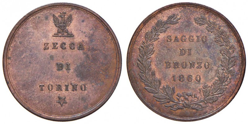 Progetti per la monetazione del Regno d’Italia - Saggio di bronzo 1860 Torino - ...