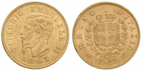 Vittorio Emanuele II (1861-1878) 10 Lire 1863 Ø 18,50 mm - Nomisma 871 AU

SPL+/qFDC