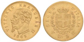 Vittorio Emanuele II (1861-1878) 5 Lire 1865 T - Nomisma 876 AU RR

qFDC
